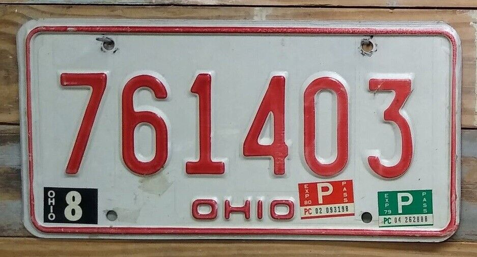 Ohio Vintage Passenger 1980 Expired License Plate ~ 761403 ~ Embossed