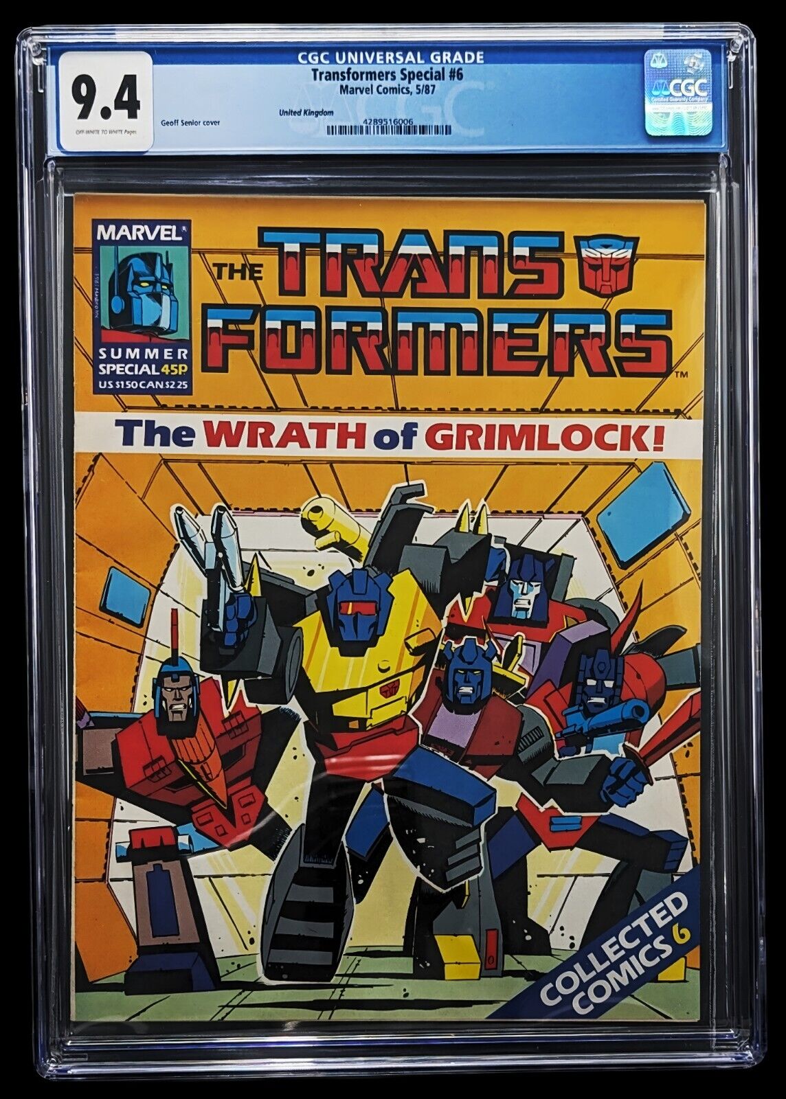 Transformers UK Special #6 CGC 9.4 Grimlock