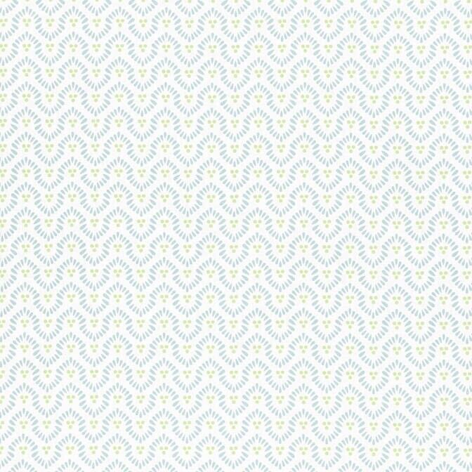 Anna French Small Scale Dashed Wavy Line Print Fabric- Wynford Soft Blue . 2 Yrd