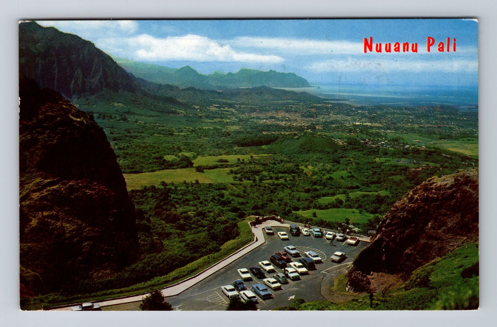 Oahu HI-Hawaii, Scenic Aerial View Nuuanu Pali, Antique Vintage Postcard