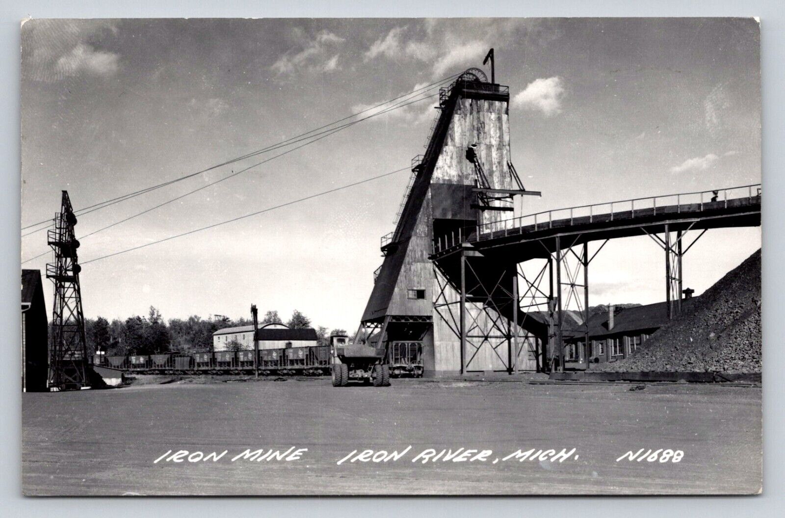 c1950 RPPC Iron Mine Truck Iron River Michigan Real Photo P718