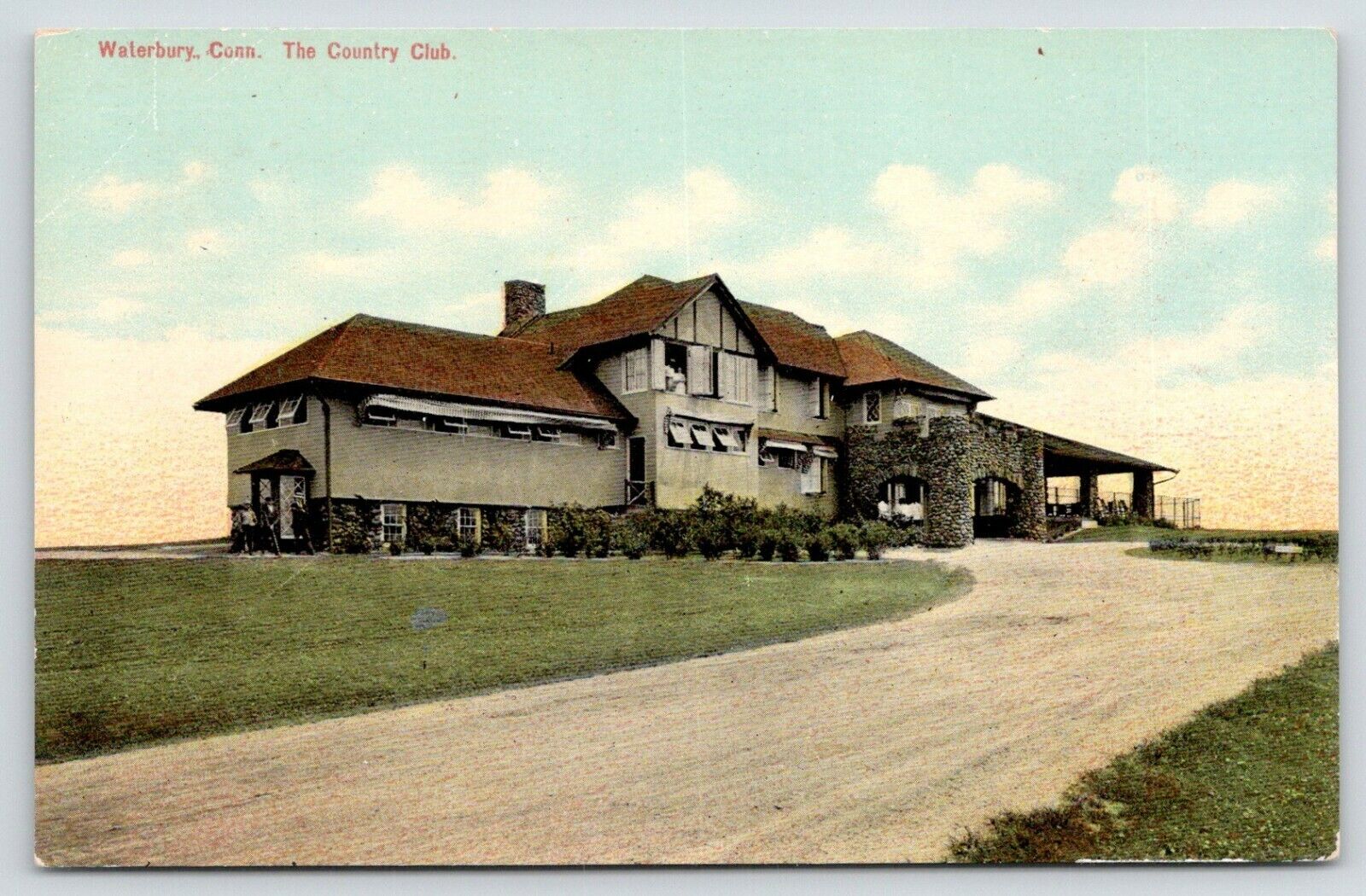 Waterbury Connecticut~Country Club~Ladies @ Open Window~c1910 Postcard