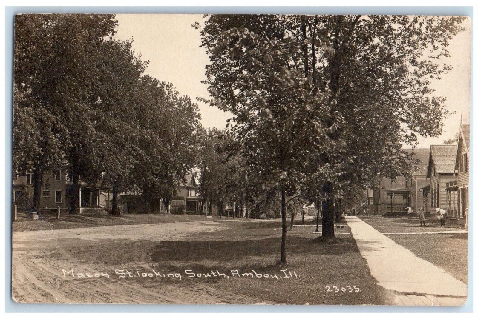 c1910\'s Mason St. Looking South Childs Amboy Illinois IL RPPC Photo Postcard
