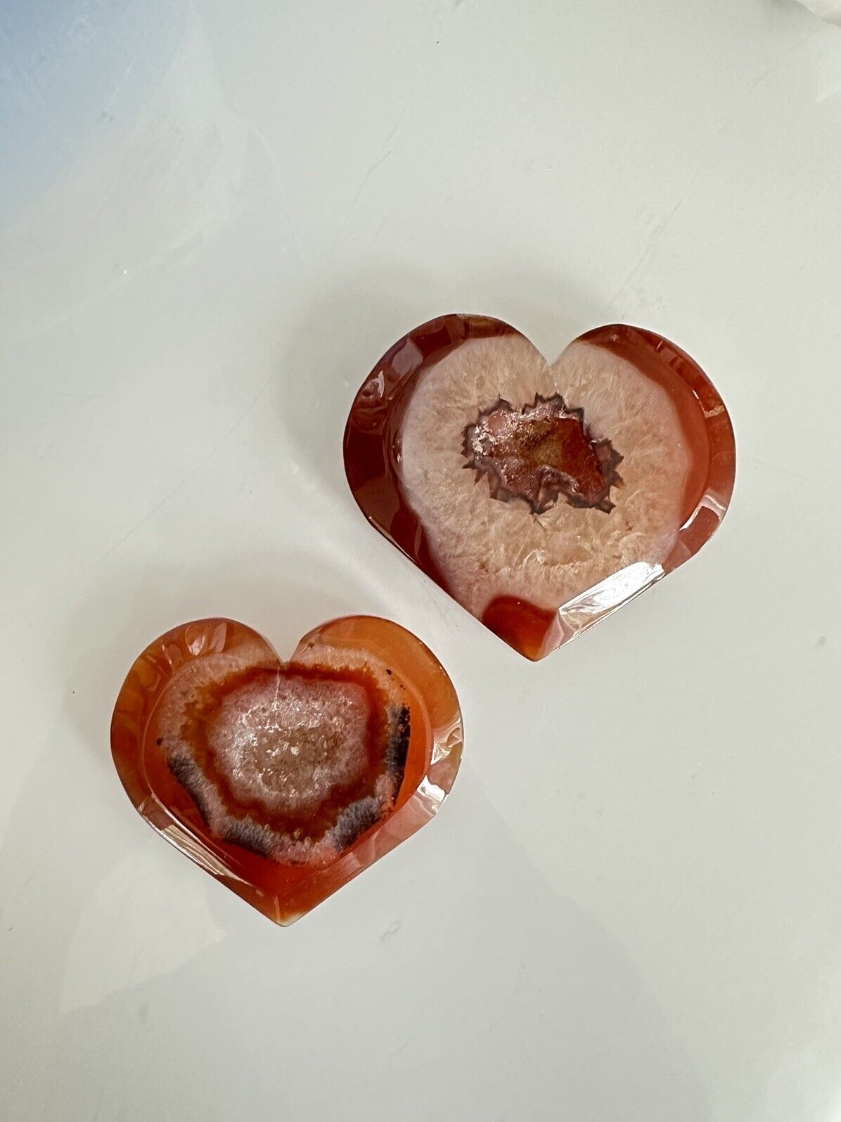 1 Pc Natural Carnelian Heart Carving Crystal