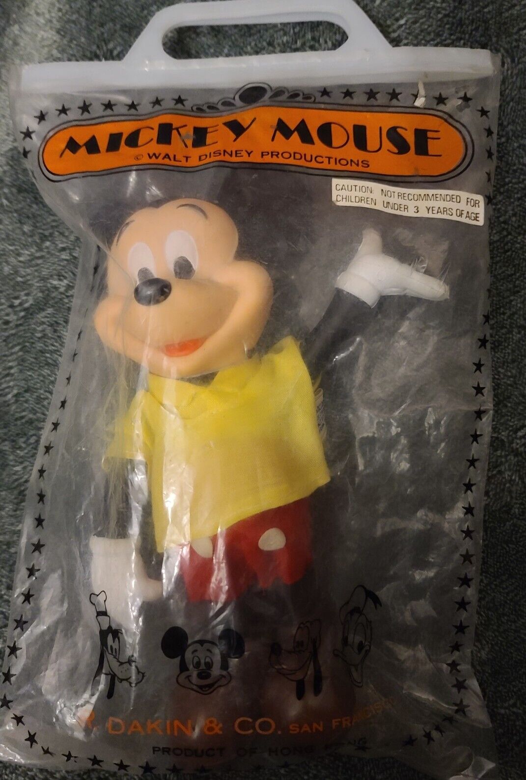 Rare Vintage 1960s Disney R DAKIN & CO - MICKEY MOUSE - Figure in Original Bag