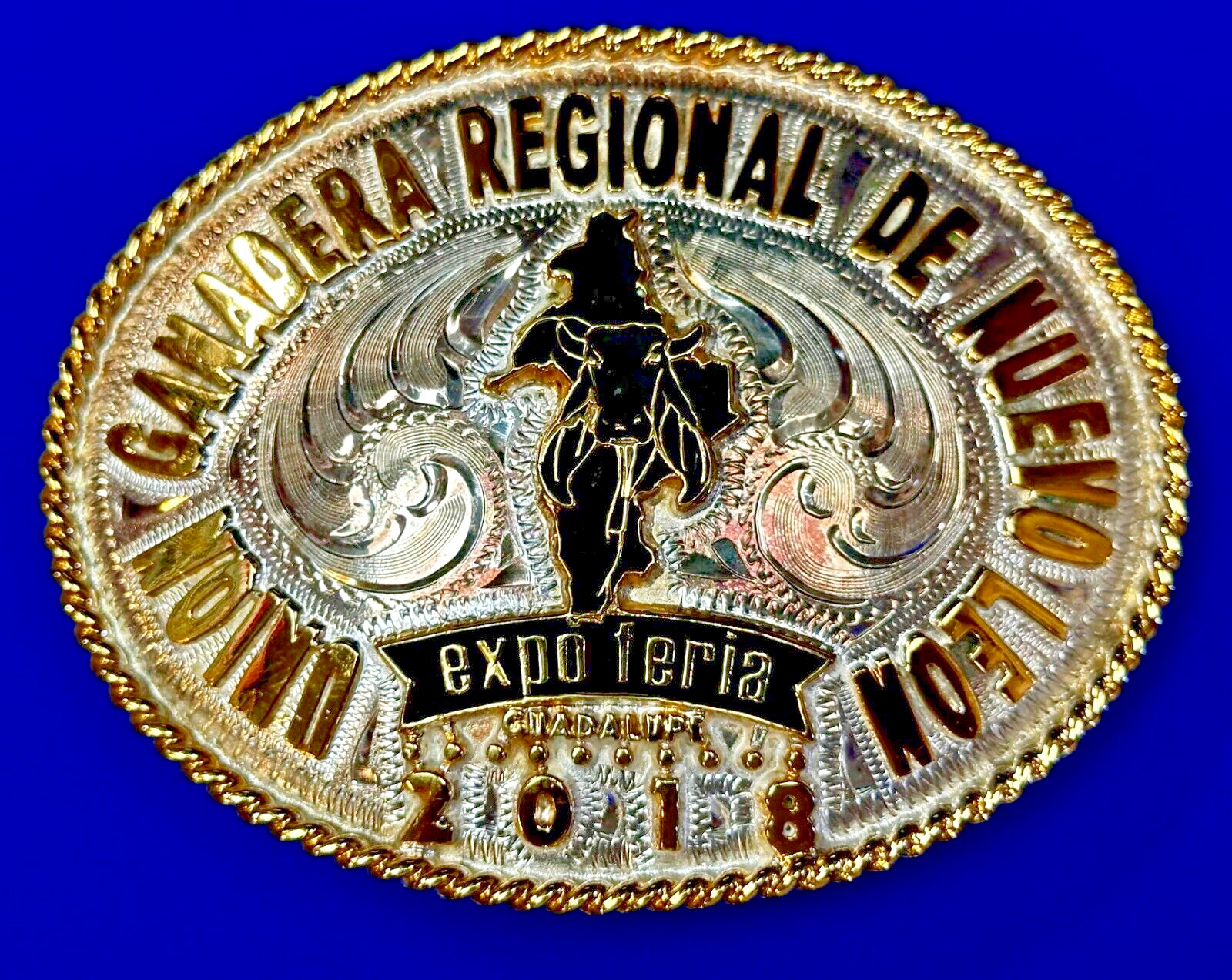 Union Ganadera Regional De Nuevo Leon Expo Series 2018 Trophy Award Belt Buckle