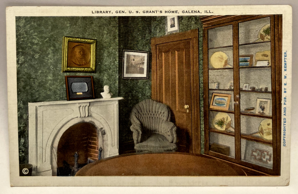 Library, Gen US Grant's Home, Galena, Illinois IL Vintage Postcard