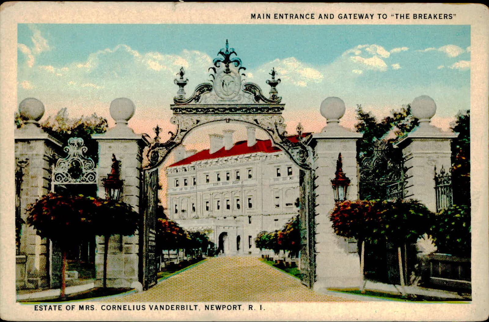 Postcard: MAIN ENTRANCE AND GATEWAY TO 