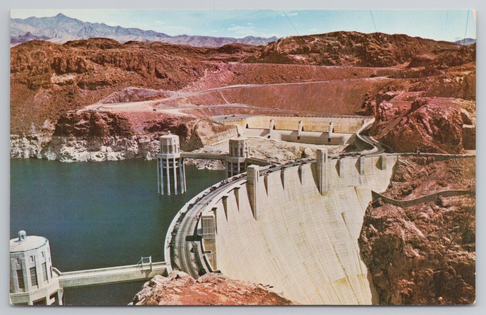 Hoover Dam Colorado River Arizona Nevada Postcard