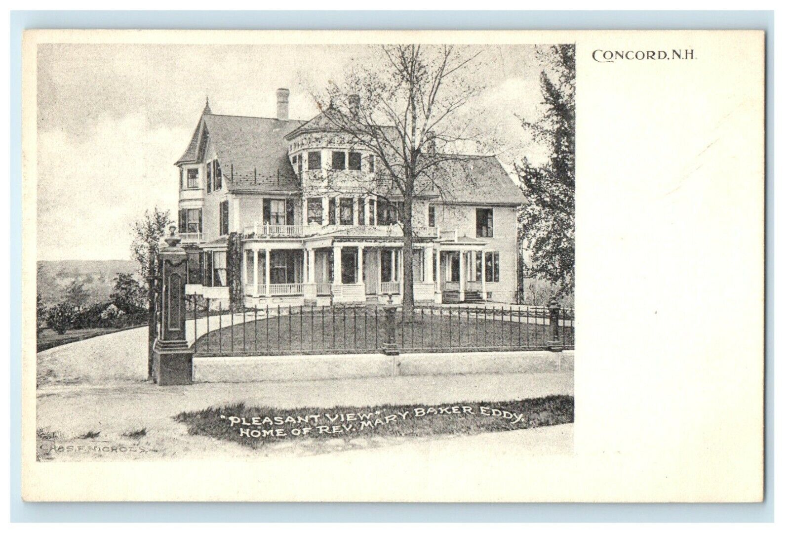 c1905 Concord NH, Pleasant View Home Of Rev. Mary Baker G. Eddy Antique Postcard