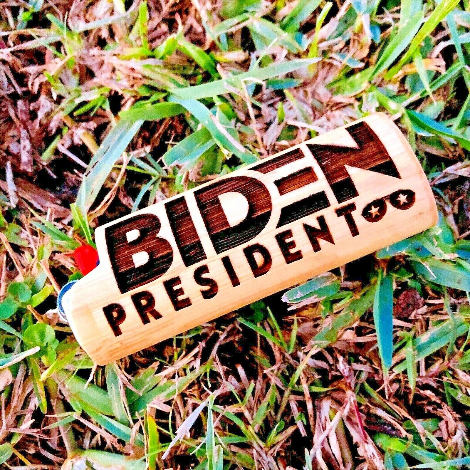 Engraved Joe Biden President Bamboo Lighter Case Cover Fits Bic Standard Lighter