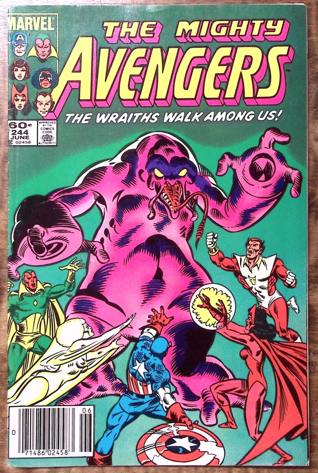 1984 THE MIGHTY AVENGERS JUNE #244 THE WRAITHS WALK AMONG US MARVEL  Z3204