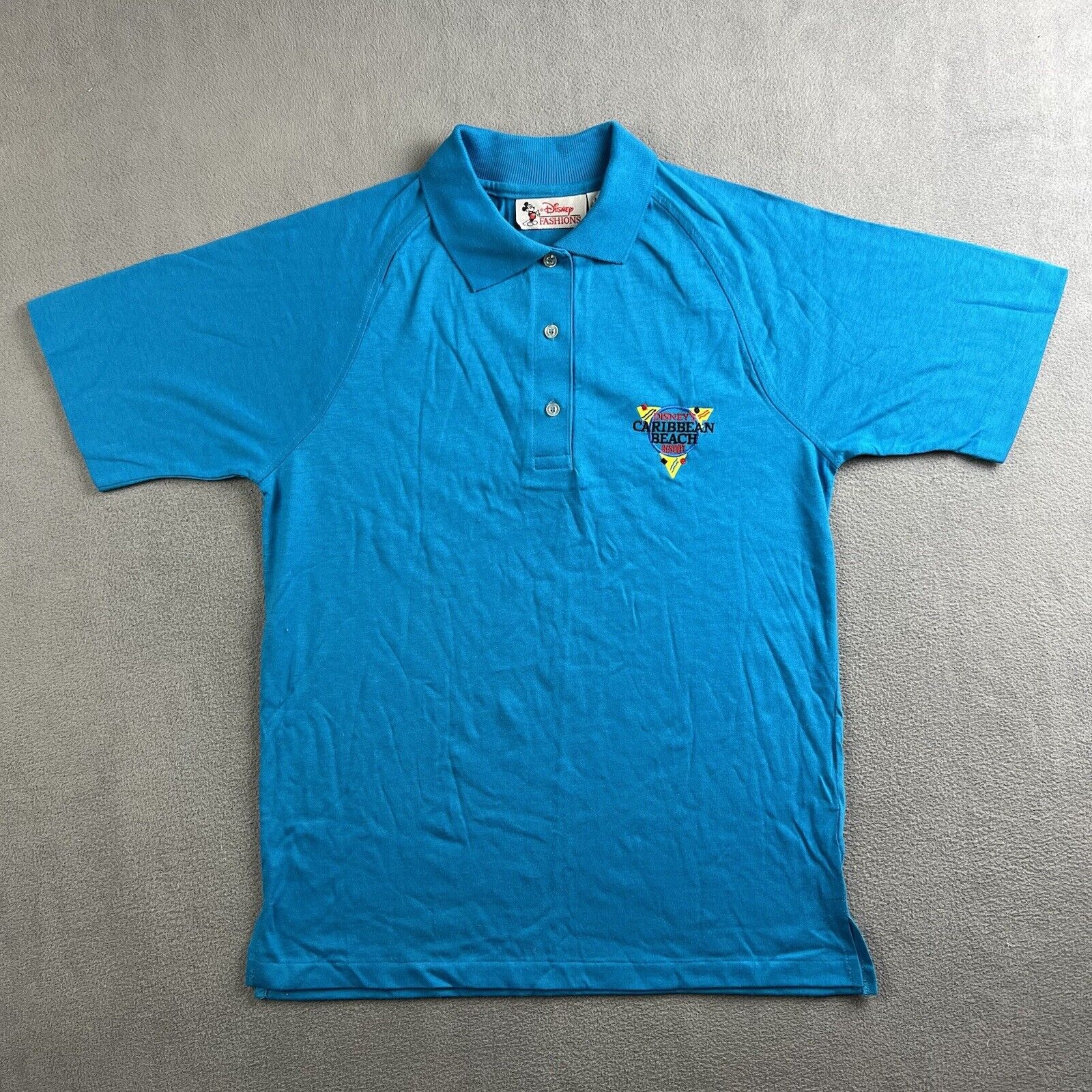 Vintage Disney Shirt Adult Medium Turquoise Blue Caribbean Beach Resort USA Made