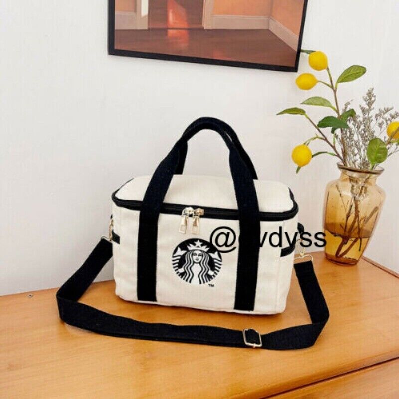 2023 Starbucks Canvas Bag Tote Messenger Bags Office Lunch box Handbag w/ zipper