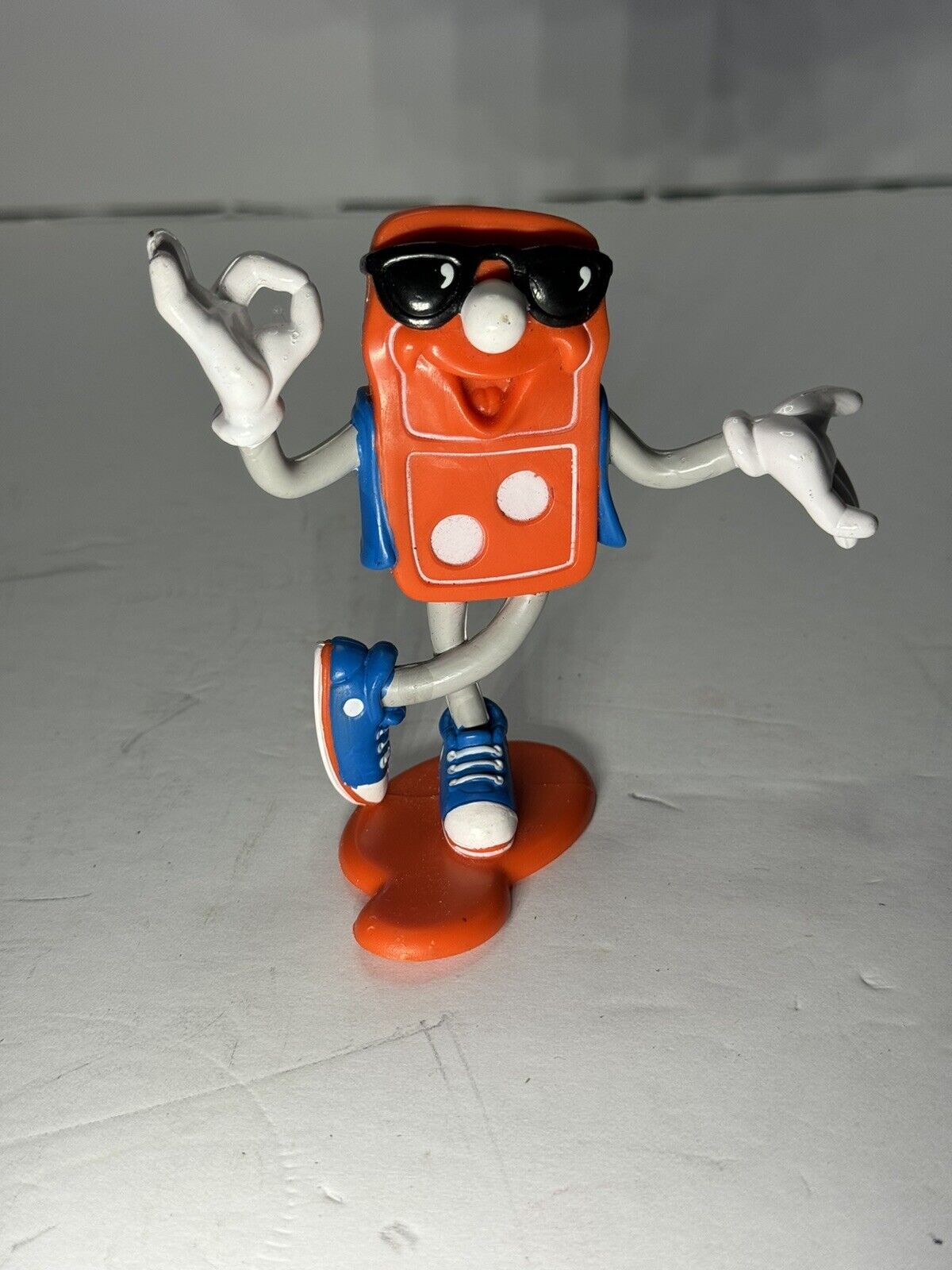 Vintage 1993 Domino\'s Pizza Donny Domino PVC Dancing Man with Sunglasses