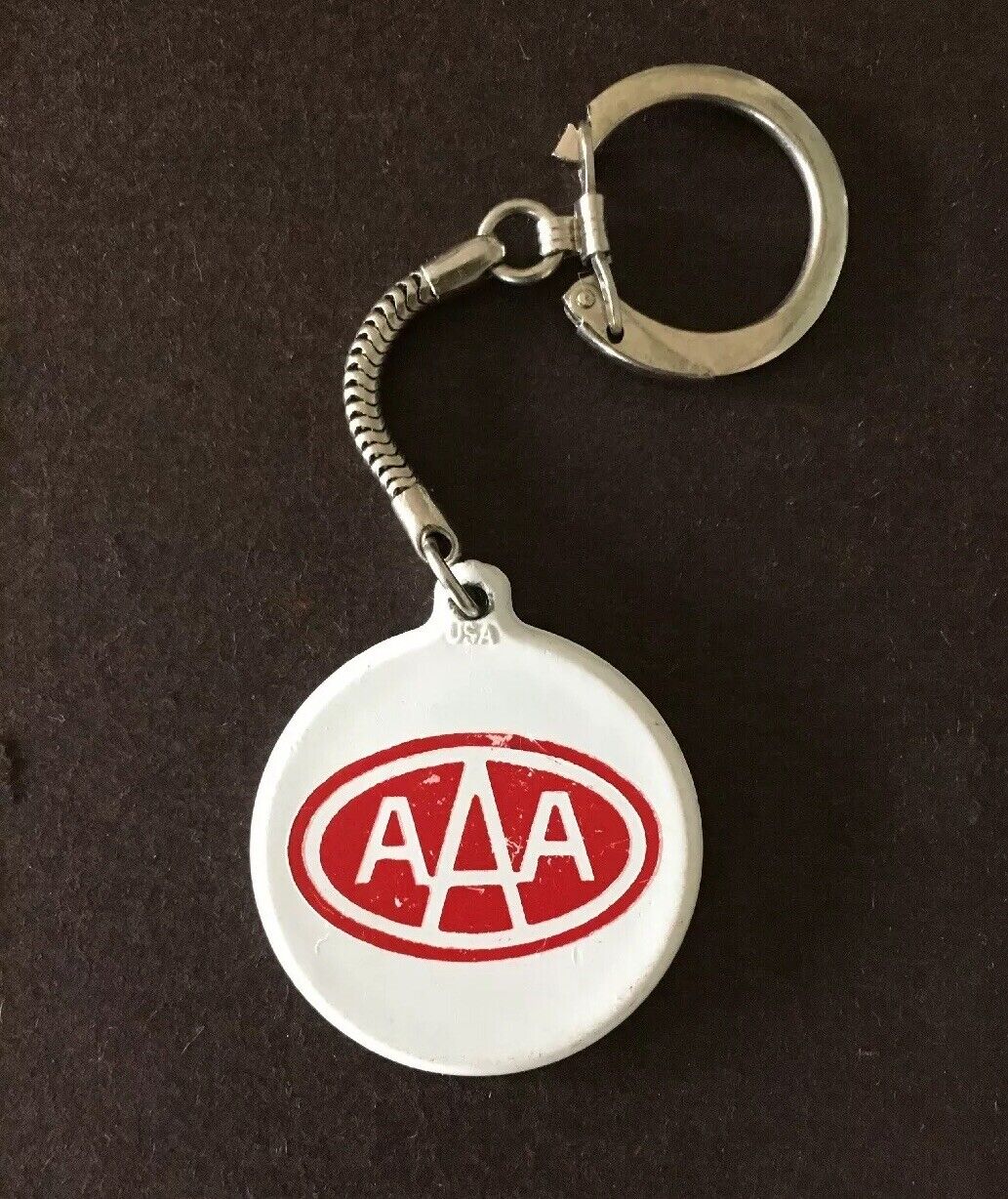 Vintage Keychain AAA Key Fob Ring Bennington Nebr. Old Logo HG Nuemeyer