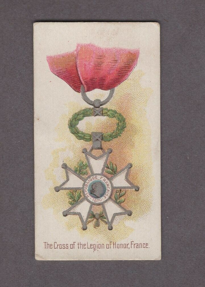 1890 Allen & Ginter The Worlds Decorations N30 CROSS OF THE LEGION HONOR FRANCE
