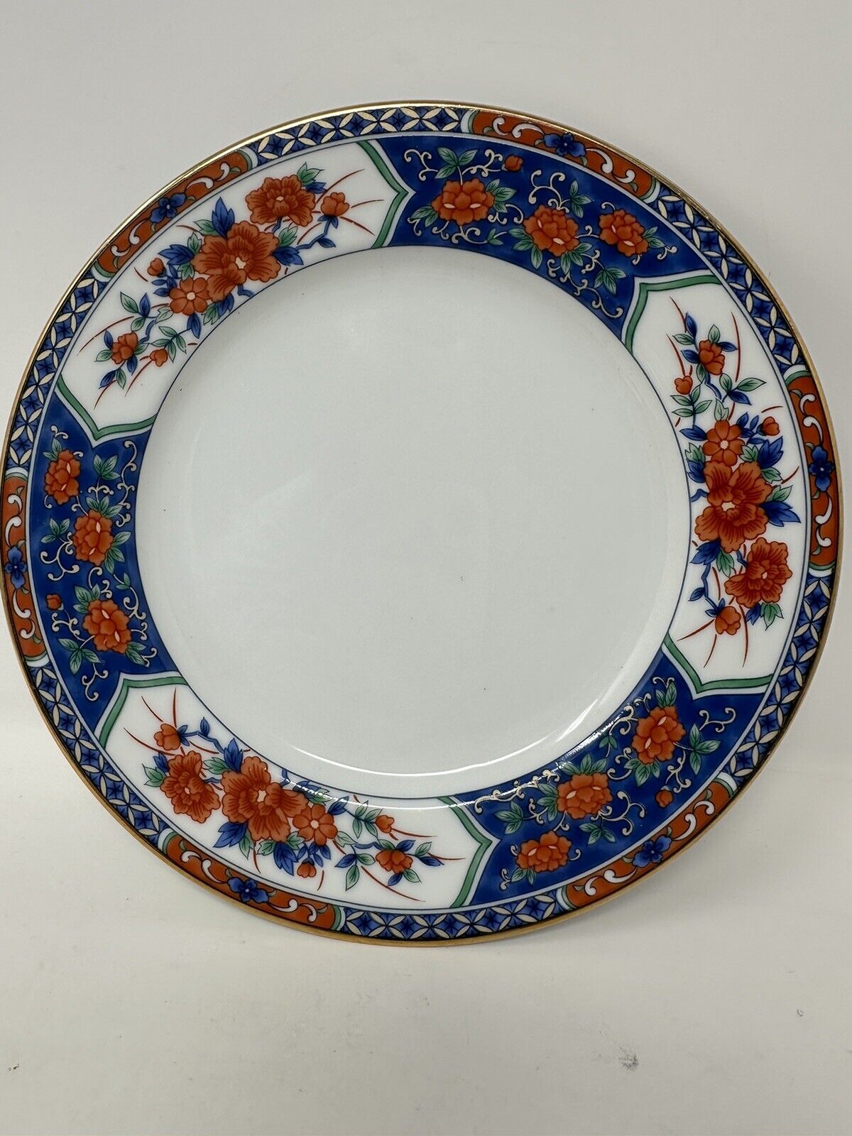 Tiffany and Co. Imari Asian Inspired Porcelain Blue and Red Floral Salad Plate