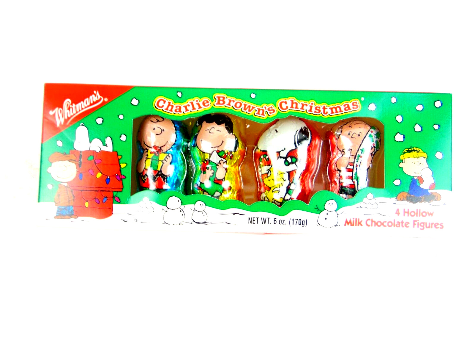 Vintage Whitmans Charlie Brown\'s Christmas 4 Hollow Milk Chocolate Figures New