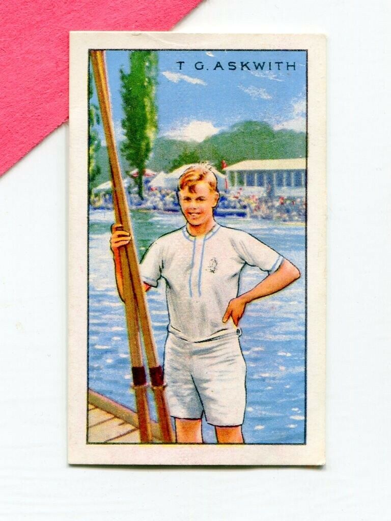 1934 Gallaher Ltd Park Drive Cigarettes Champions #48 T. G. Askwith Rowing Card