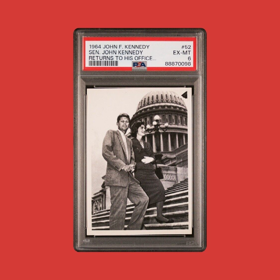 1964 Topps John F Kennedy #52 PSA 6 EX-MT JFK Jackie Washington DC Capitol Card