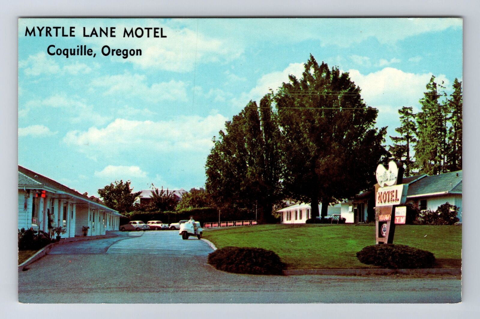 Coquille OR-Oregon, Myrtle Lane Motel, Advertising, Souvenir Vintage Postcard