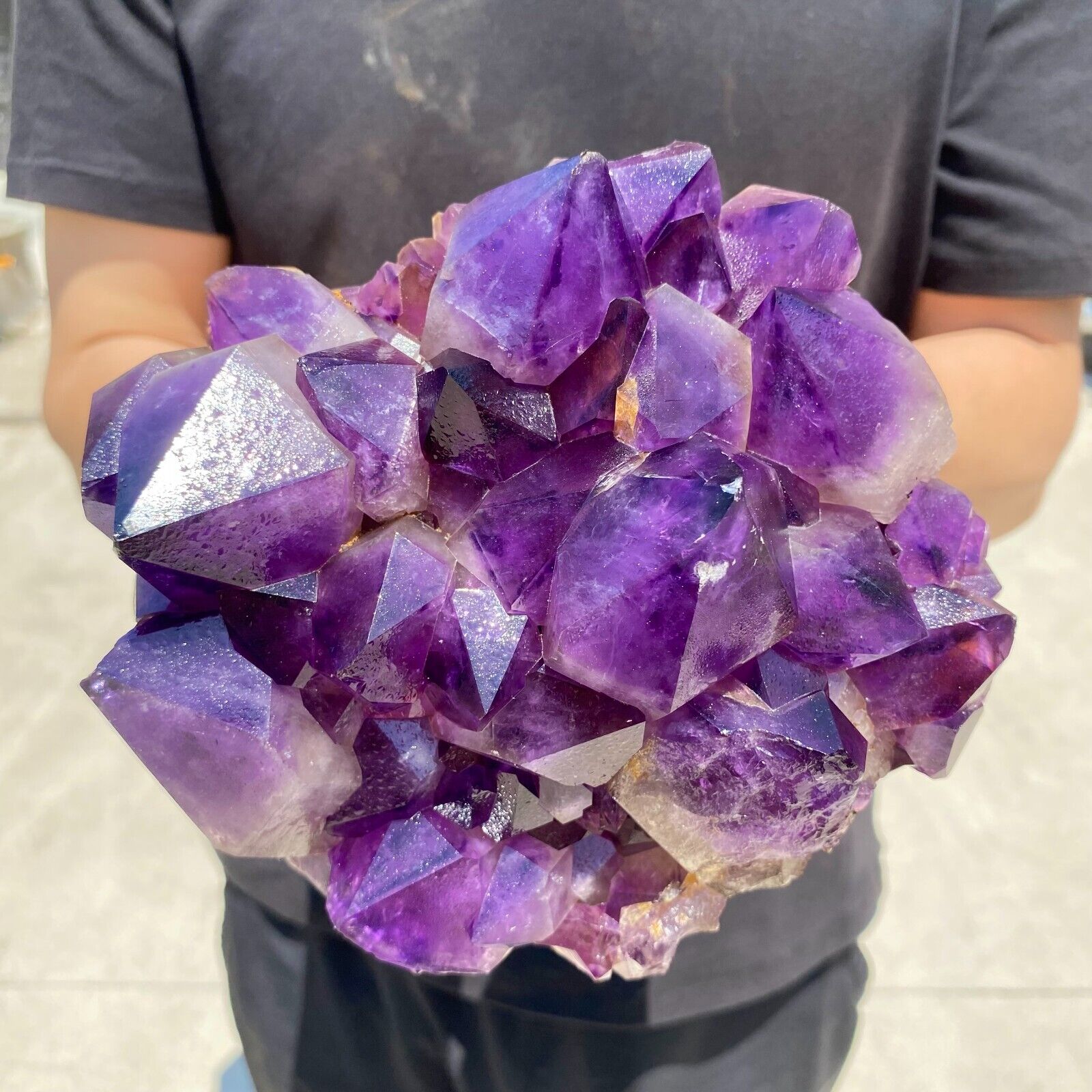 5lb Natural Amethyst geode quartz Crystal Cathedral cluster specimen Healing