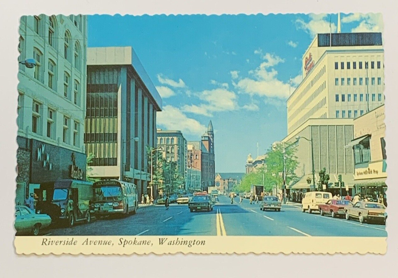 Riverside Avenue Spokane Washington Postcard Street View