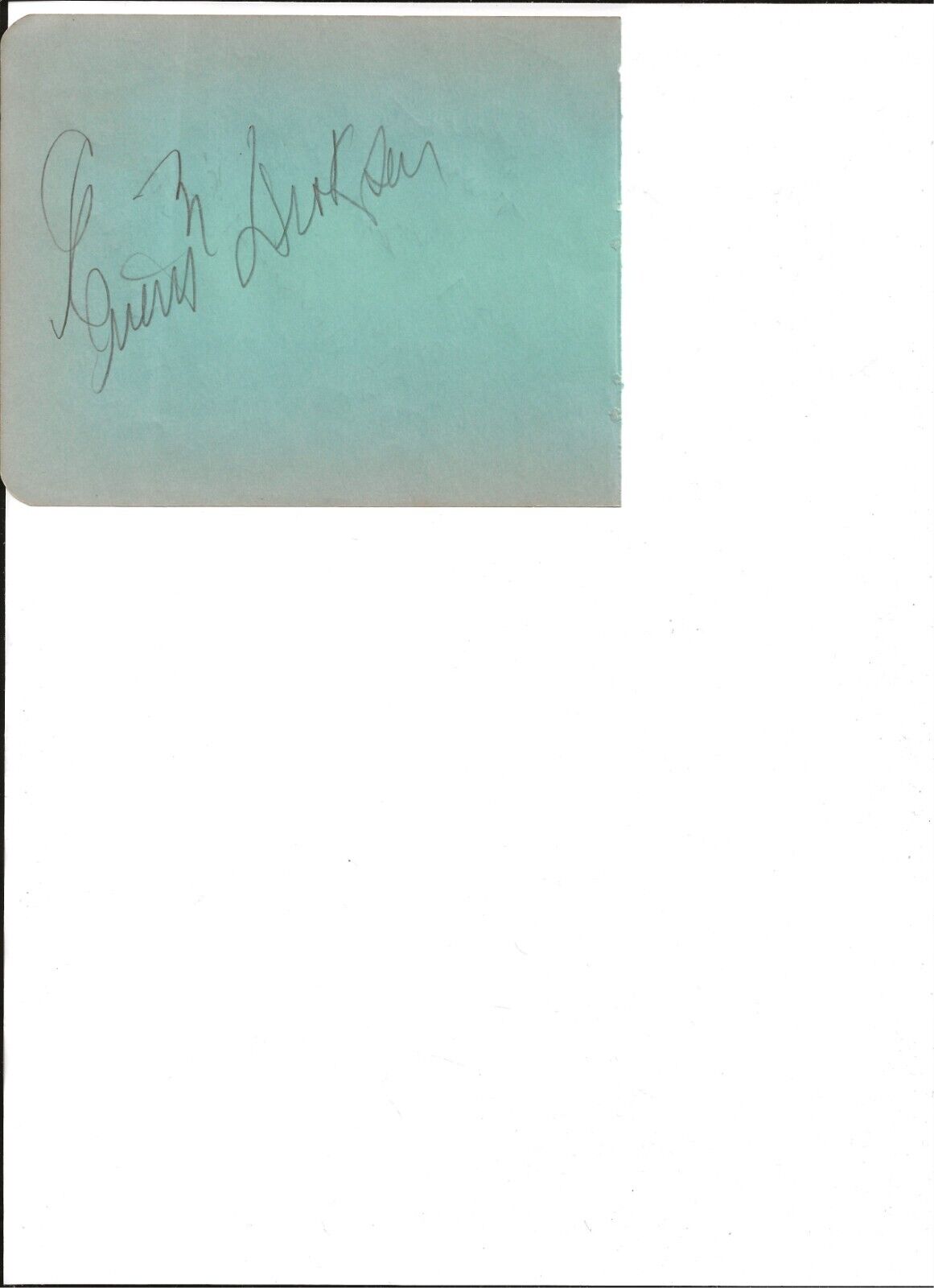 Everett Dirksen Senator Illinois autographed album page
