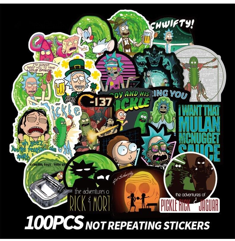 Rick & Morty 100 PCS Cartoon Sticker Waterproof Sticker For Car Skateboards