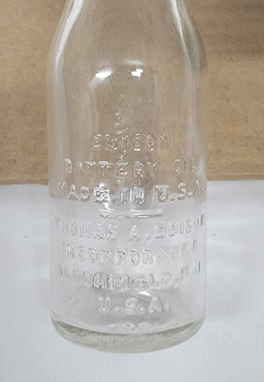 Original ANTIQUE Thomas Edison BATTERY OIL bottle