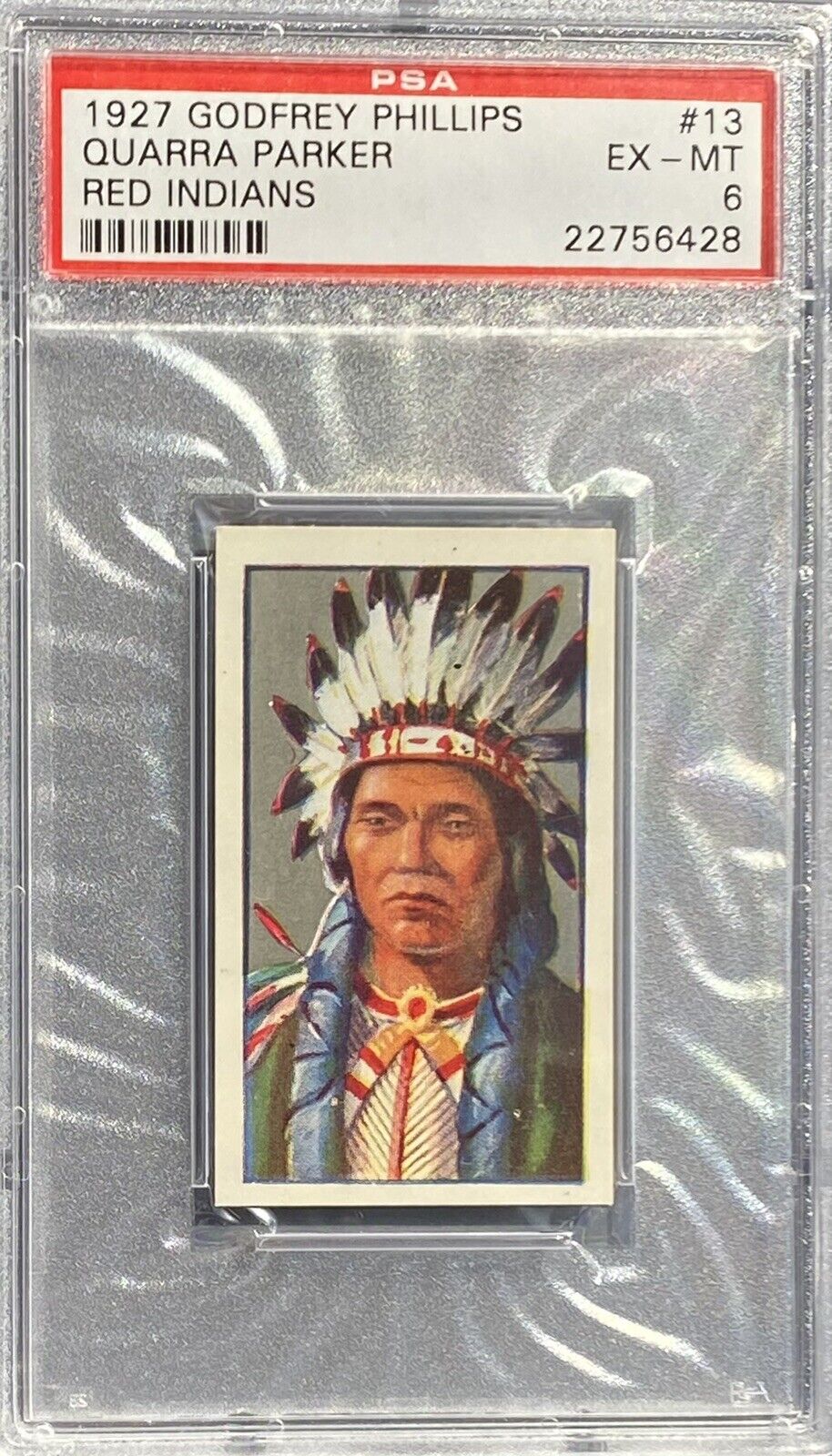 1927 Godfrey Phillips Red Indians #13 QUARRA PARKER - PSA 6 EX-MT