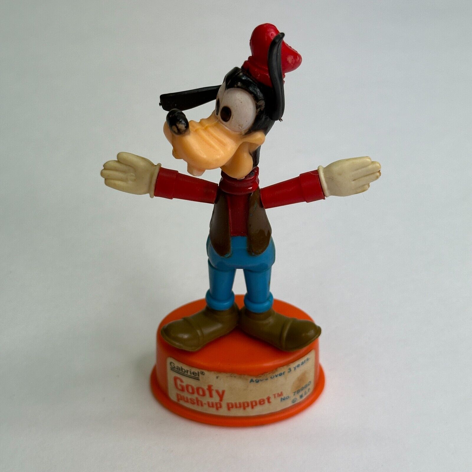 Vintage 1977 Gabriel Disney Goofy Push Up Puppet