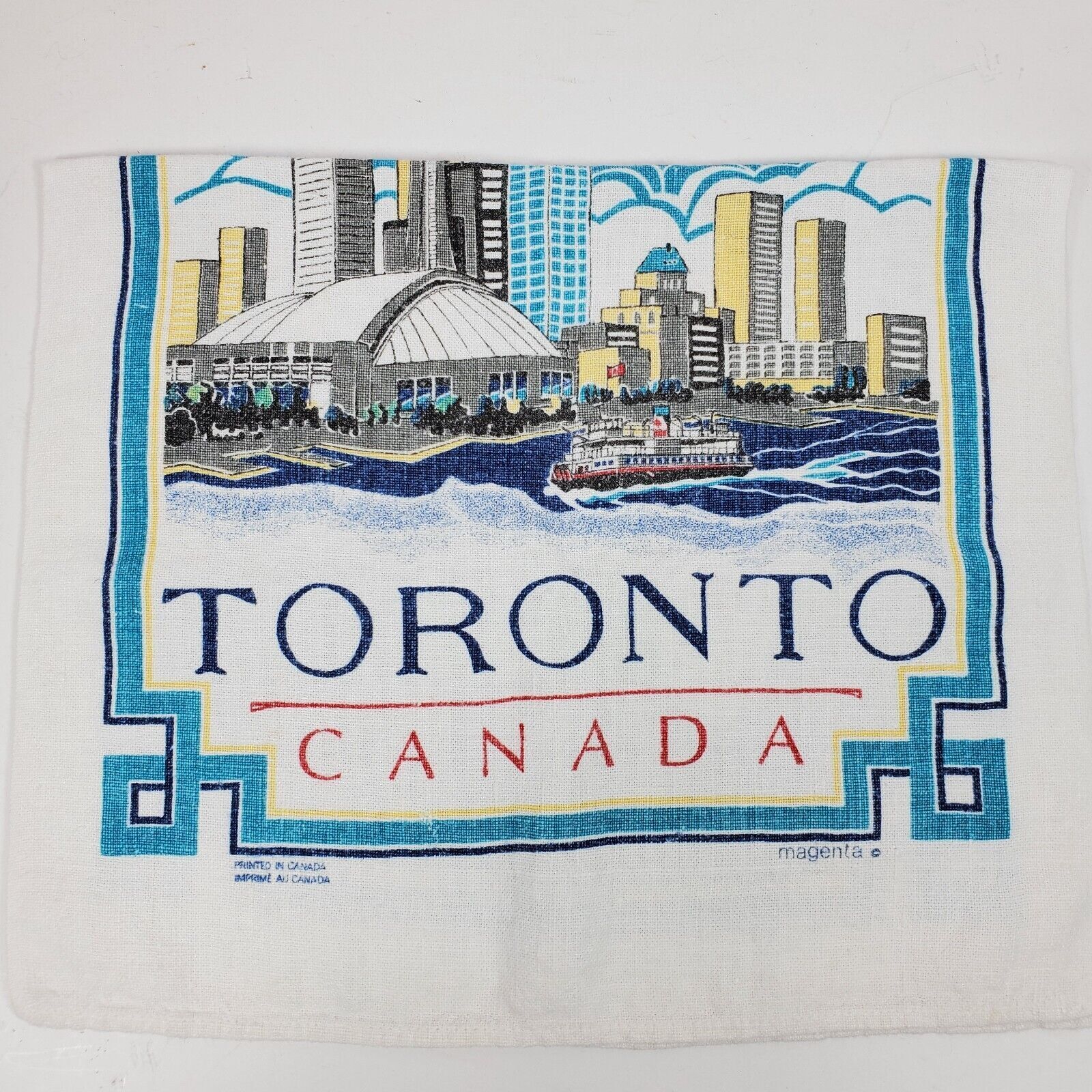 Vintage 1960s Kitchen Towel Toronto Canada 24x16\