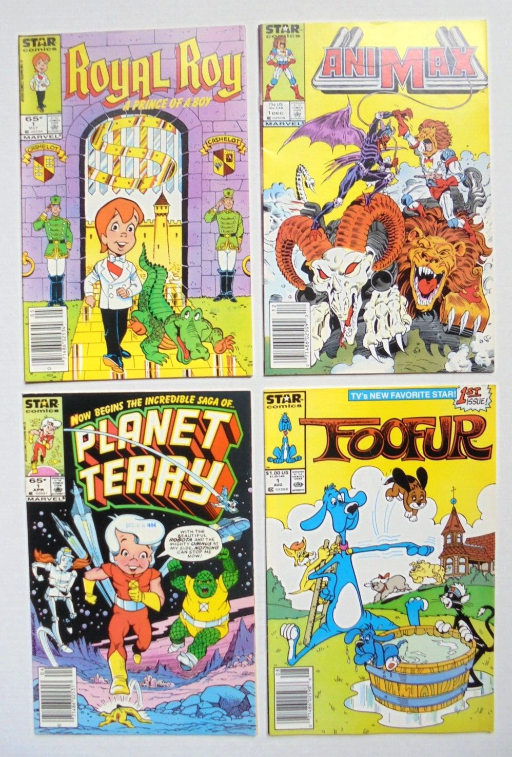 Foofur 1, Animax 1, Planet Terry 1, Royal Roy 1 1st Print Marvel/Star Comics