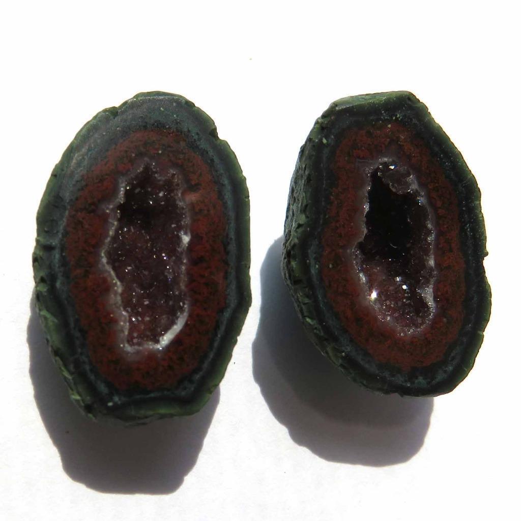 Tabasco -Tiny Mexican Baby Geode  Polished Halves for  Jewelry * Display TEX1809