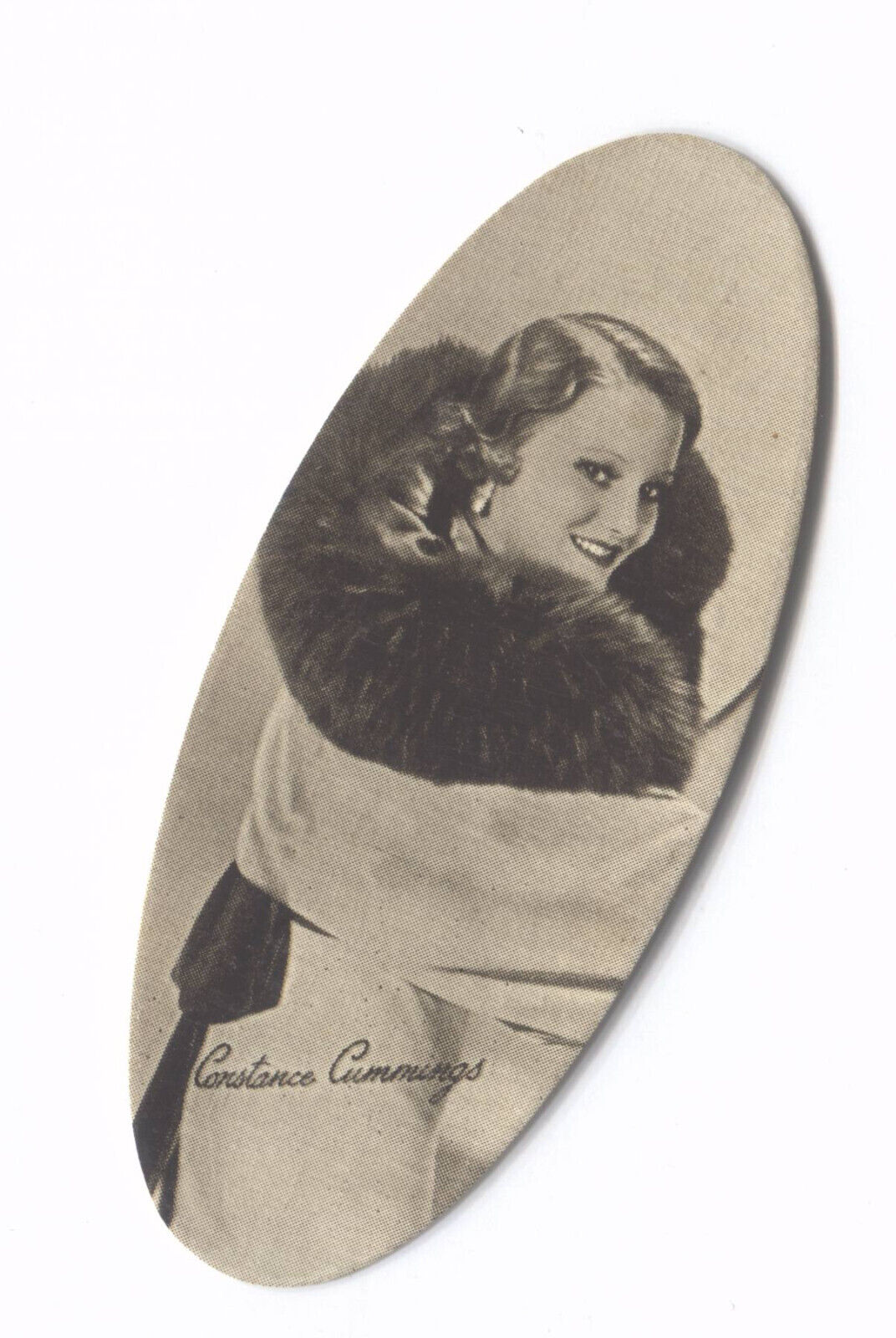 CONSTANCE CUMMINGS - 1934 Carreras Film Stars Card - OVAL SHAPE