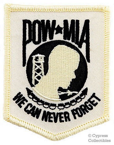 POW-MIA PATCH VIETNAM WAR embroidered iron-on WHITE PRISONER OF WAR US MILITARY