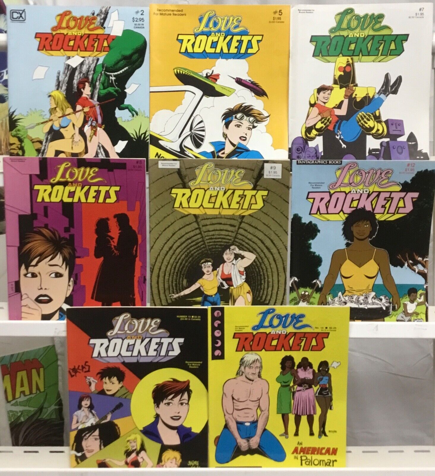 Fantagraphics Books Love and Rockets Comic Book Lot of 8 1st Prints 1st Series