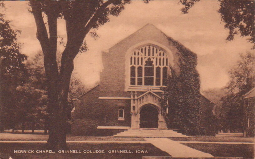  Postcard Herrick Chapel Grinnell College Grinnell Iowa