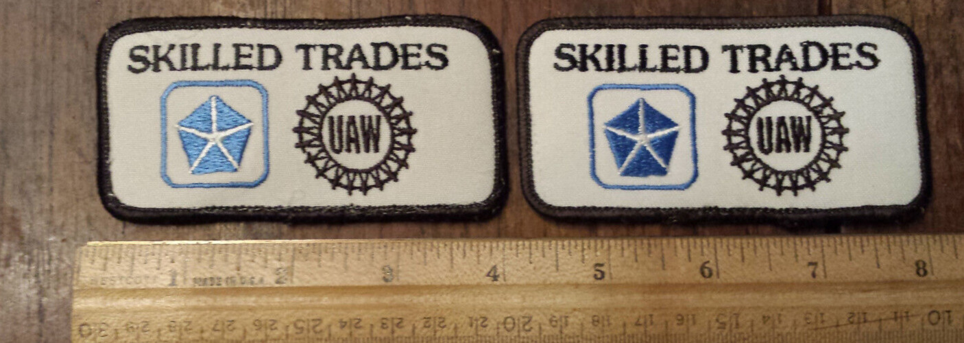 lot of 2 Vintage UAW Skilled Trades Embroidered Patches Plymouth Chrysler (LOT B
