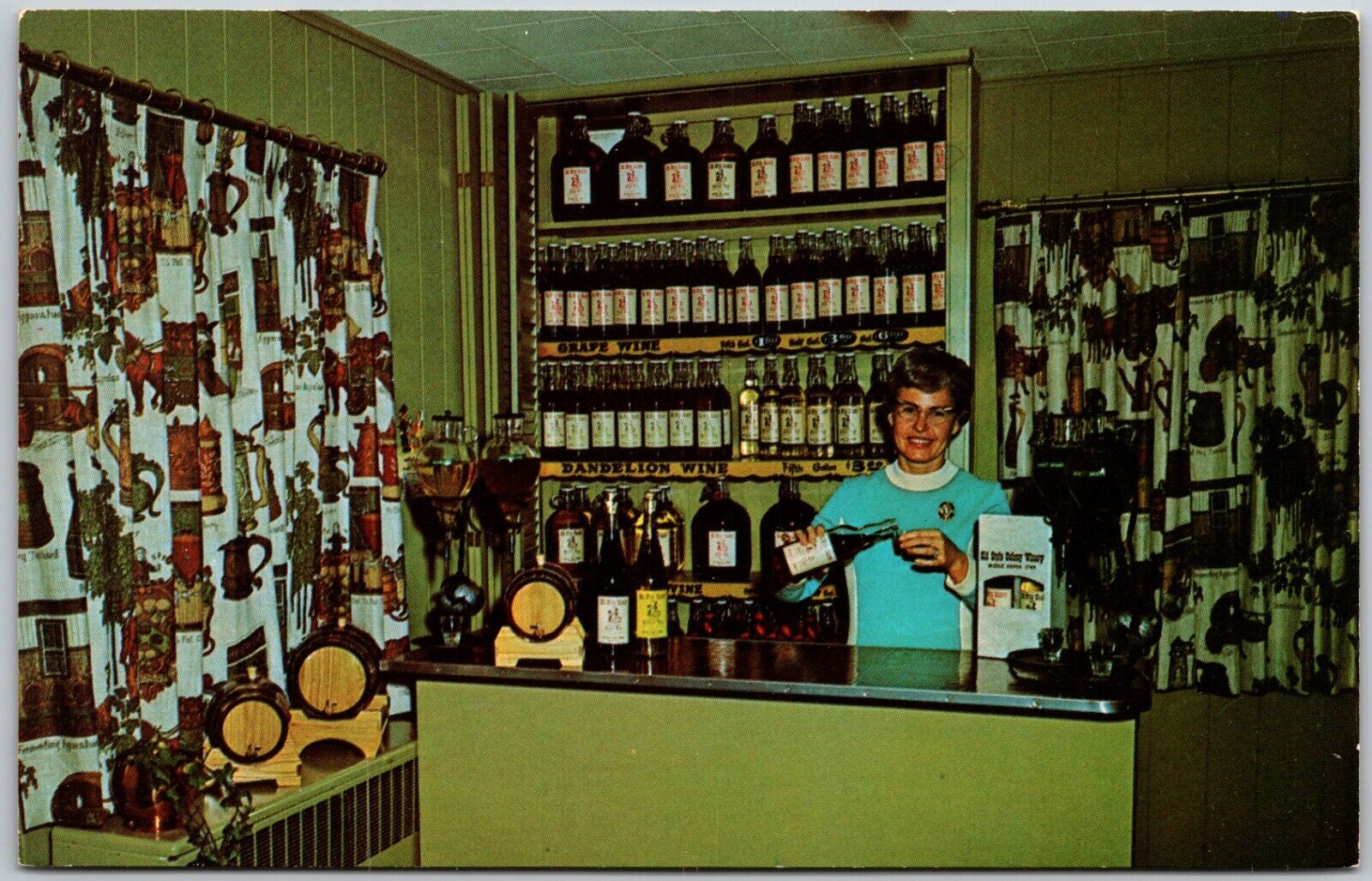 Old Colony Winery, Hostess, Helen Kraus, Middle Amana, Iowa - Postcard