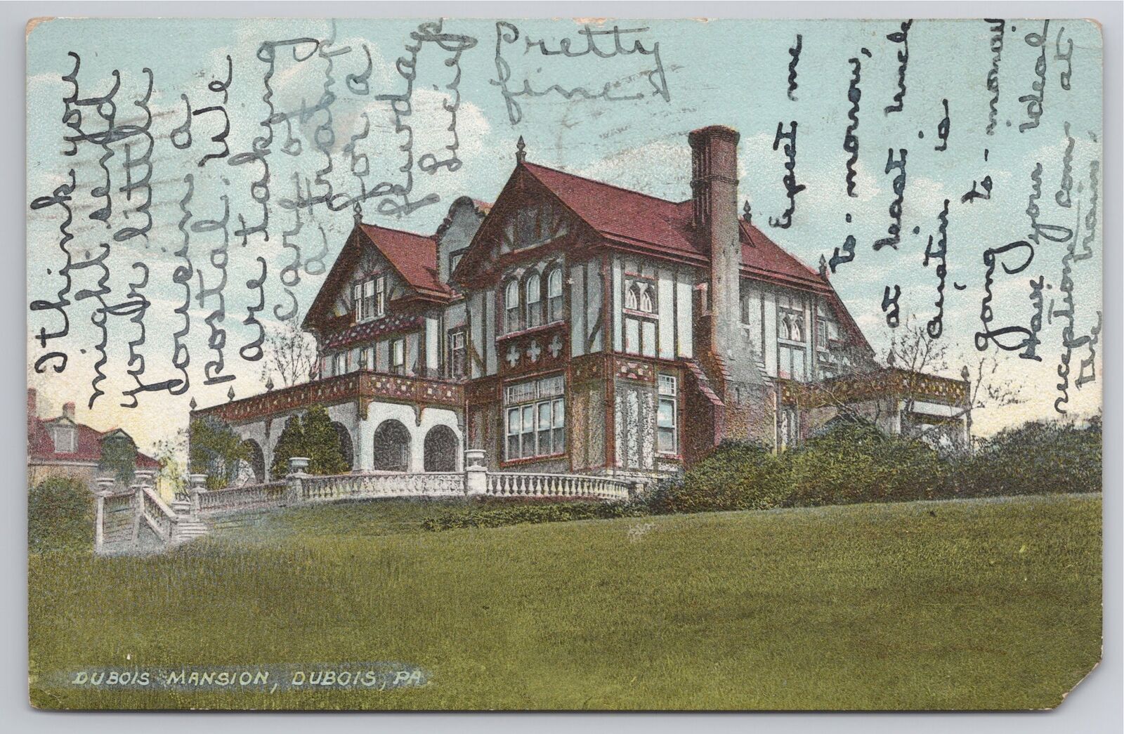 Postcard Dubois Mansion PA