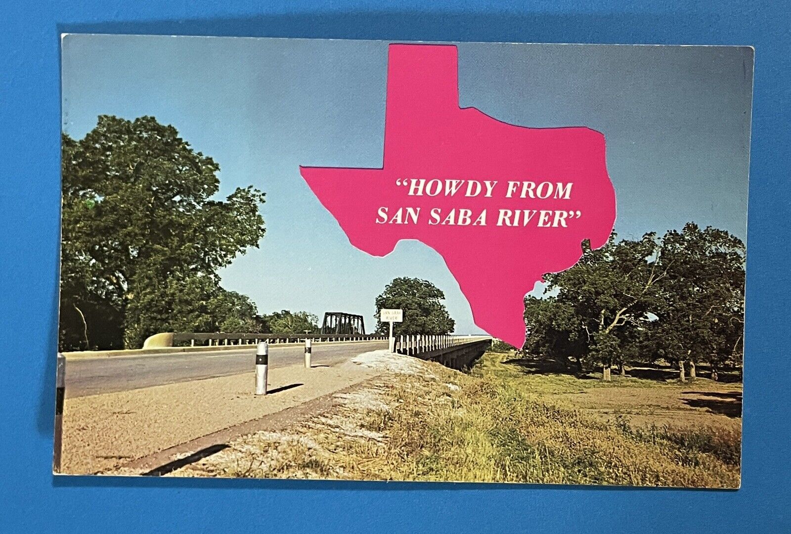 Howdy From San Saba River Texas TX 1960s Postcard Hill Country