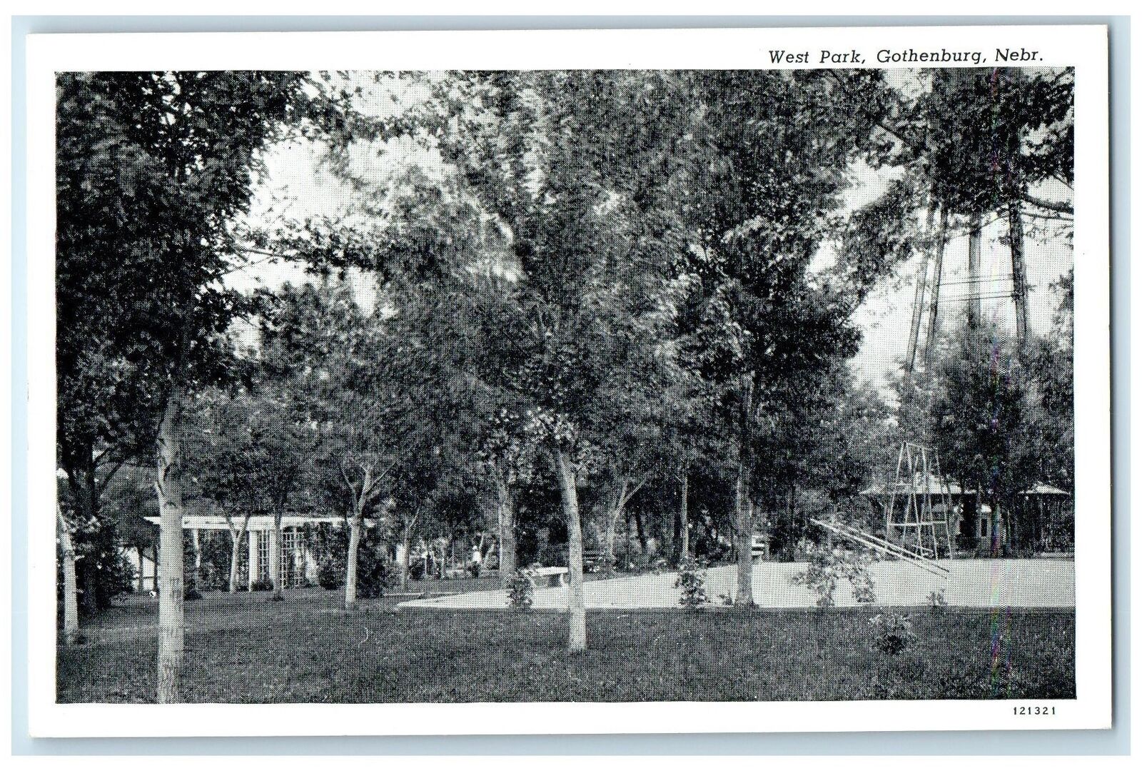c1960\'s West Park Trees Scene Gothenburg Nebraska NE Unposted Vintage Postcard