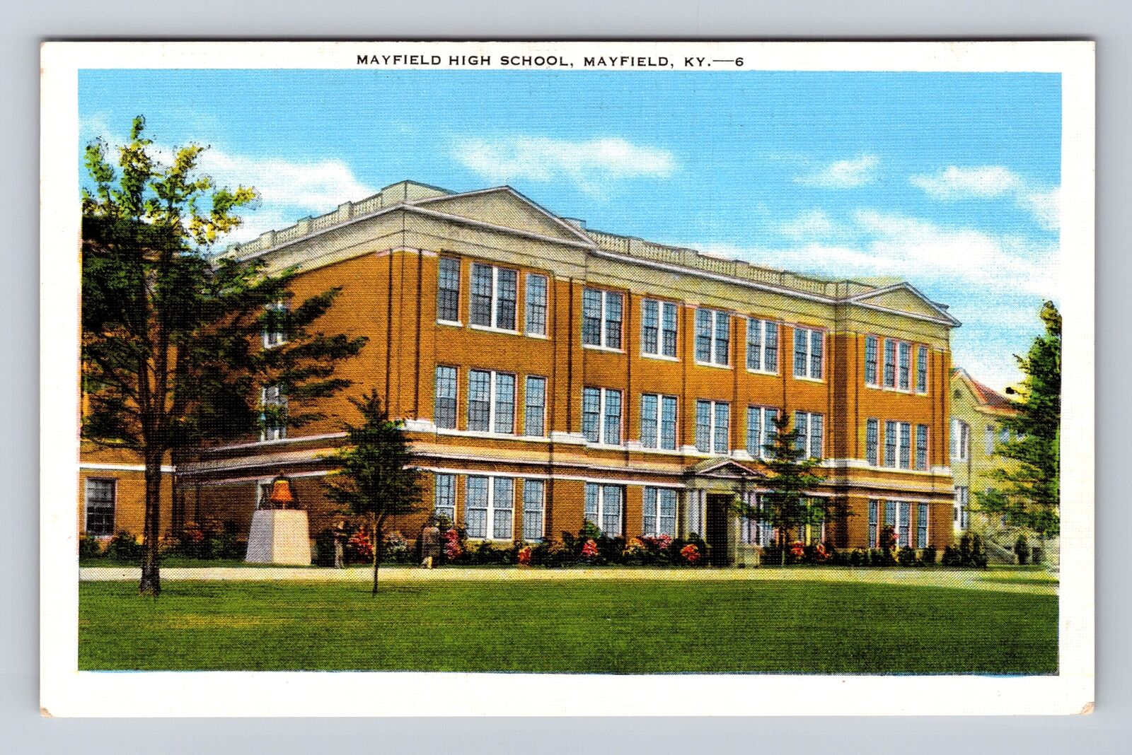 Mayfield KY-Kentucky, Mayfield High School Building, Antique Vintage Postcard