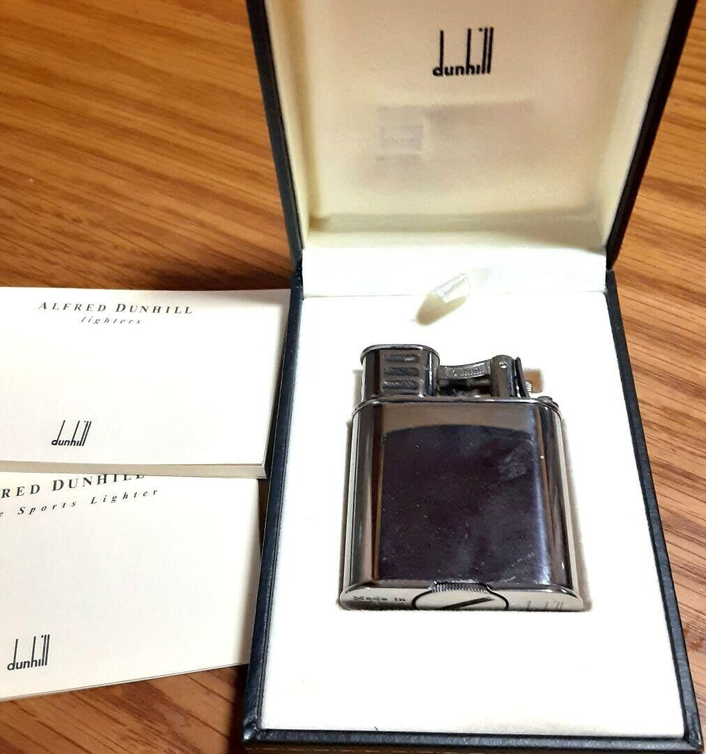 Working Dunhill Oil lighter Silver hammer with box