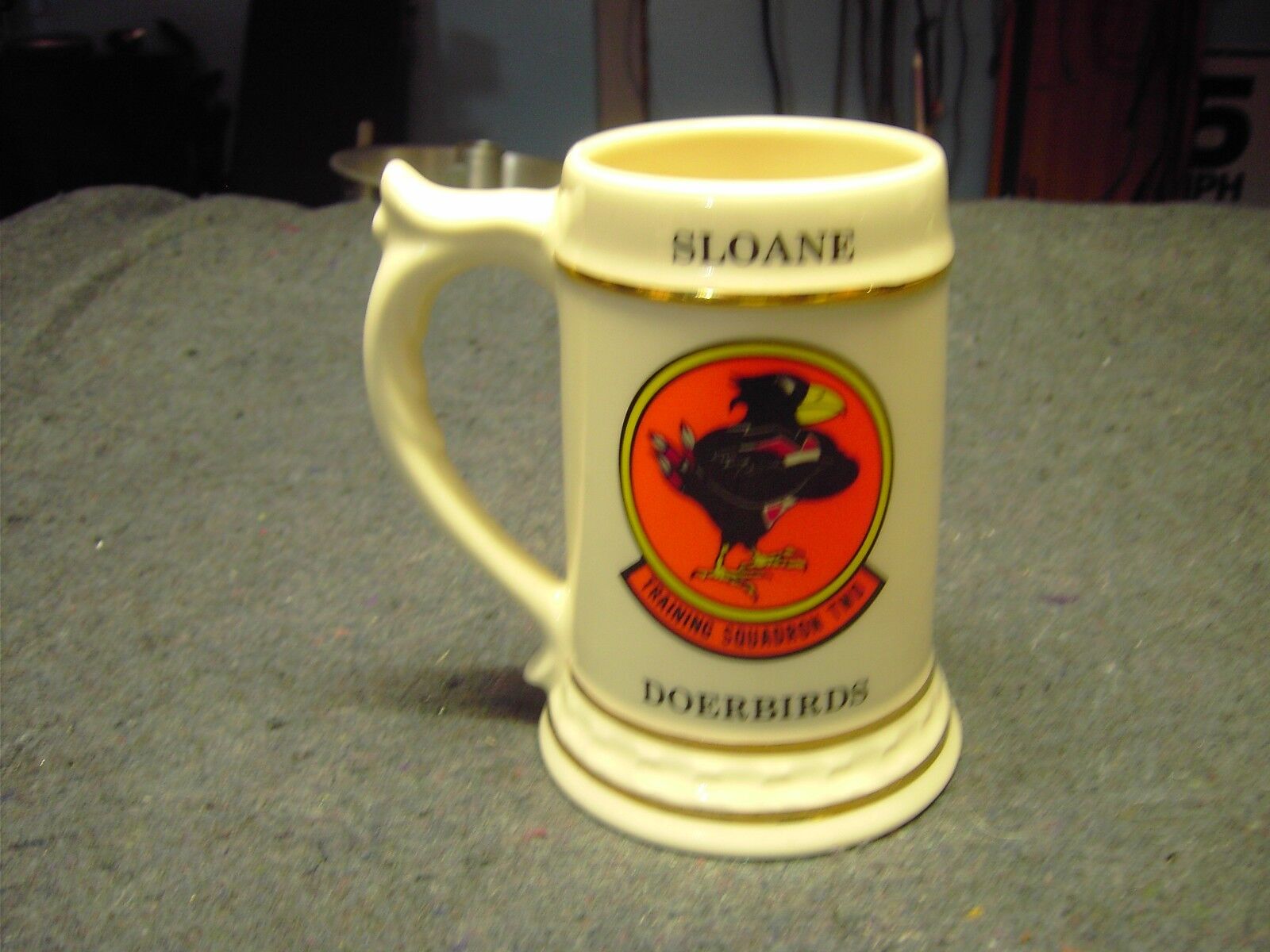 TRAINING SQUADRON TWO DOER BIRDS Inscribed SLOANE Beer Mug 24 oz
