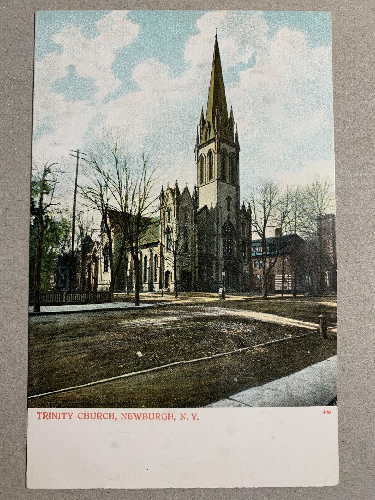 Postcard Newburgh NY - c1900s Trinity Church