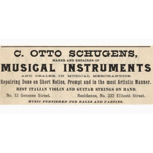 1886 BUFFALO MUSICAL INSTRUMENT MAKER OTTO SCHUGEN VICTORIAN ERA ITALIAN VIOLINS
